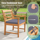 3 Piece Wood Patio Furniture Set with Seat Cushions and Acacia Wood Frame by LJGDeals