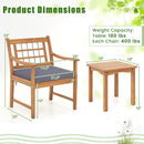 3 Piece Wood Patio Furniture Set with Seat Cushions and Acacia Wood Frame by LJGDeals