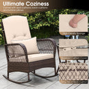 3 Pieces Rocking Bistro Set with 2-Tier Coffee Table