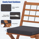 3 Pieces Acacia Wood Patio Bistro Set with Cushions by LJGDeals