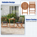 3 Pieces Acacia Wood Patio Bistro Set with Cushions by LJGDeals
