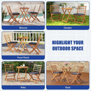 3 Pieces Acacia Wood Patio Bistro Set with Cushions by LJGDeals