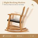 3 Pieces Acacia Wood Patio Rocking Chair Set with Side Table by LJGDeals