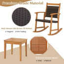 3 Pieces Acacia Wood Patio Rocking Chair Set with Side Table by LJGDeals