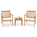 3 Pieces Patio Wood Furniture Set with soft Cushions for Porch by DirectDeals
