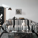 Striped Chenille Sofa Throw Covers, Boho Style Cozy Couch Protector Blanket