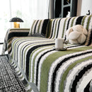 Striped Chenille Sofa Throw Covers, Boho Style Cozy Couch Protector Blanket