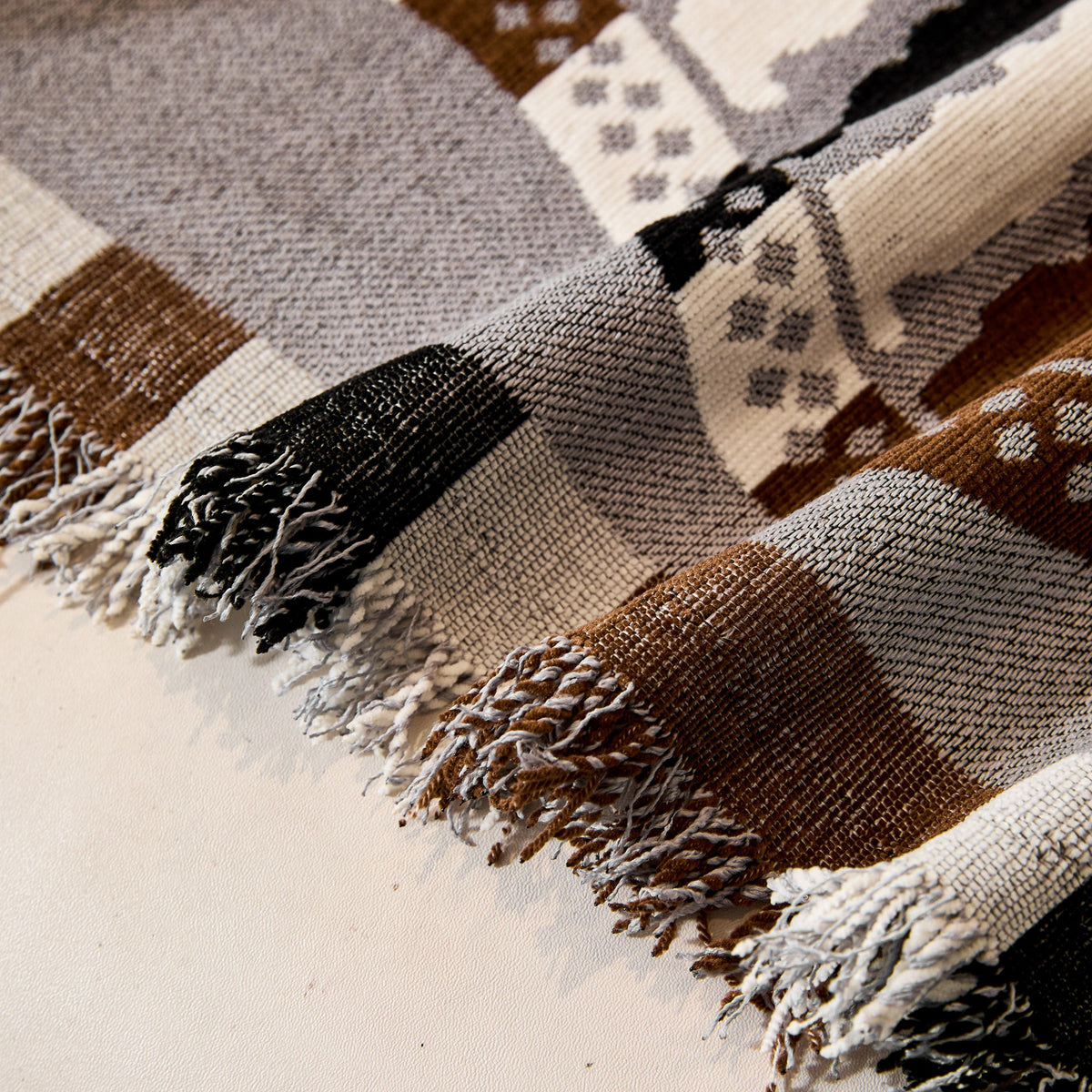 Striped Chenille Sofa Throw Covers, Boho Style Cozy Couch Protector Blanket, photo 38 of 38
