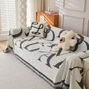 Chenille Jacquard Alphabet Sofa Blanket Cover, L Shape Sofa Cover, Reversible Couch Covers for Dogs