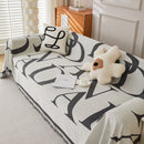 Chenille Jacquard Alphabet Sofa Blanket Cover, L Shape Sofa Cover, Reversible Couch Covers for Dogs