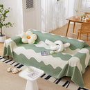 Chenille Minimalist Wavy Sofa Throw Cover, Cozy Blankets for Couch, Machine Washable Couch Protector