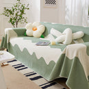 Chenille Minimalist Wavy Sofa Throw Cover, Cozy Blankets for Couch, Machine Washable Couch Protector