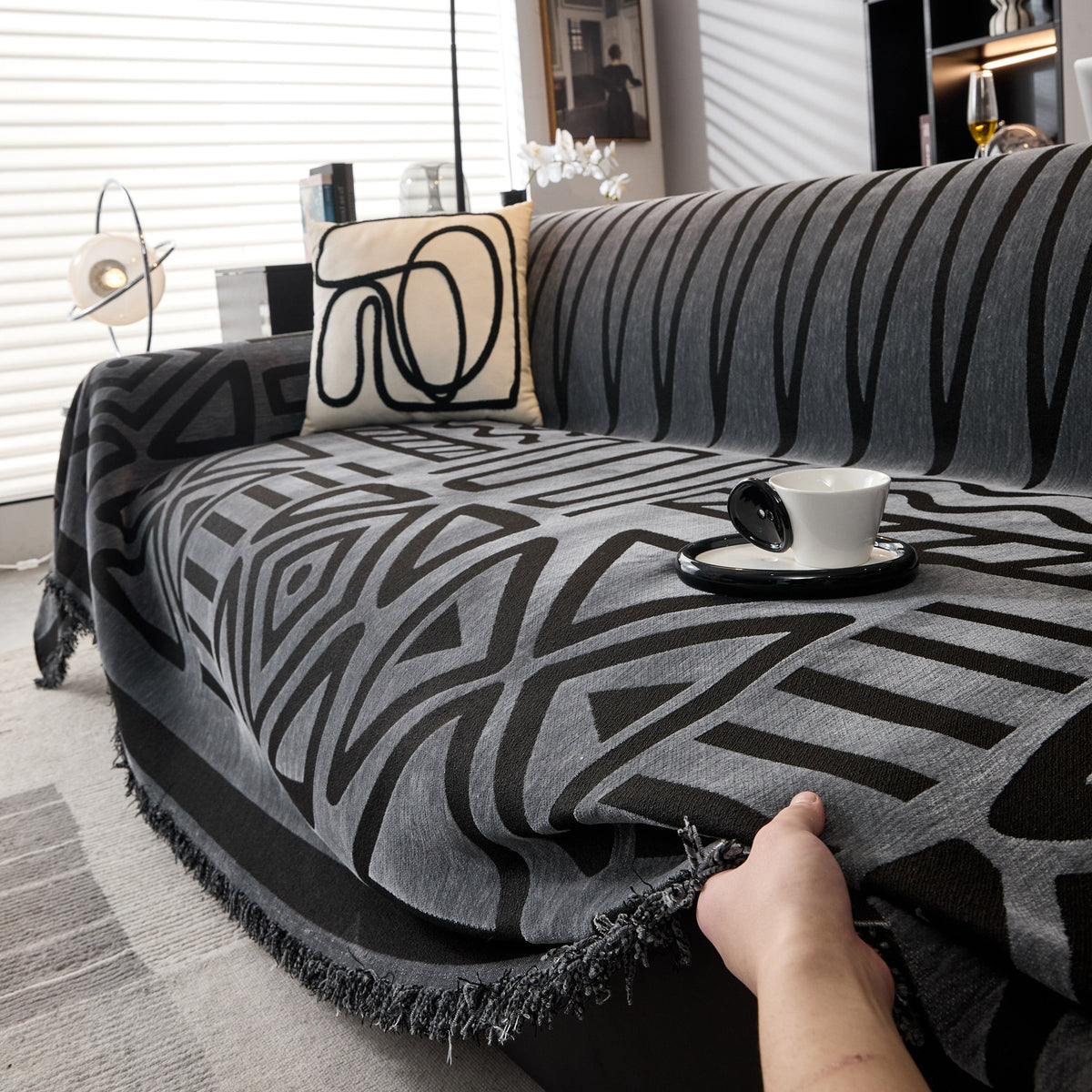 Boho Chenille Sofa Throw Covers Sectional Sofa Couch Cover Sofa Protector Covers, photo 32 of 40