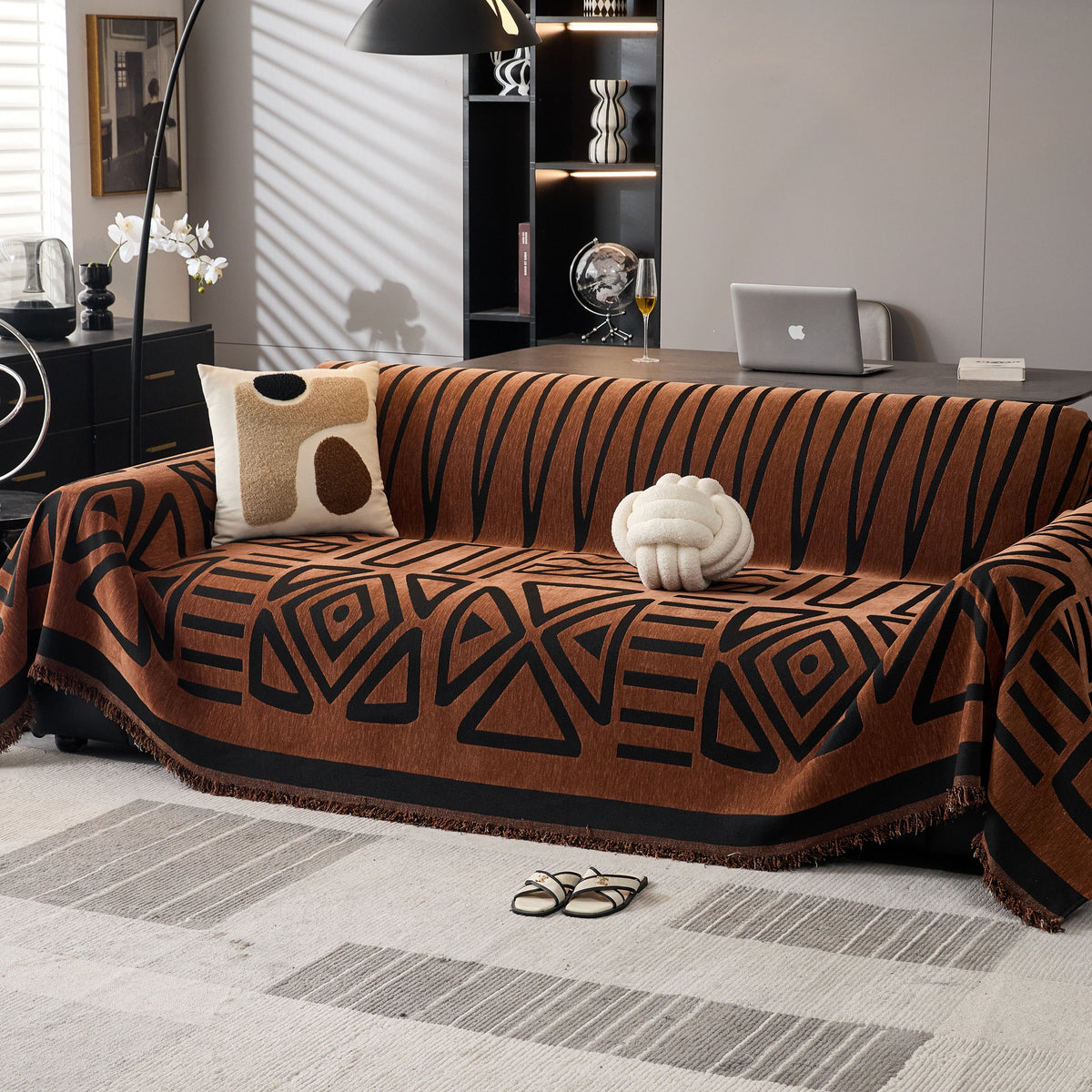 Boho Chenille Sofa Throw Covers Sectional Sofa Couch Cover Sofa Protector Covers, photo 23 of 40