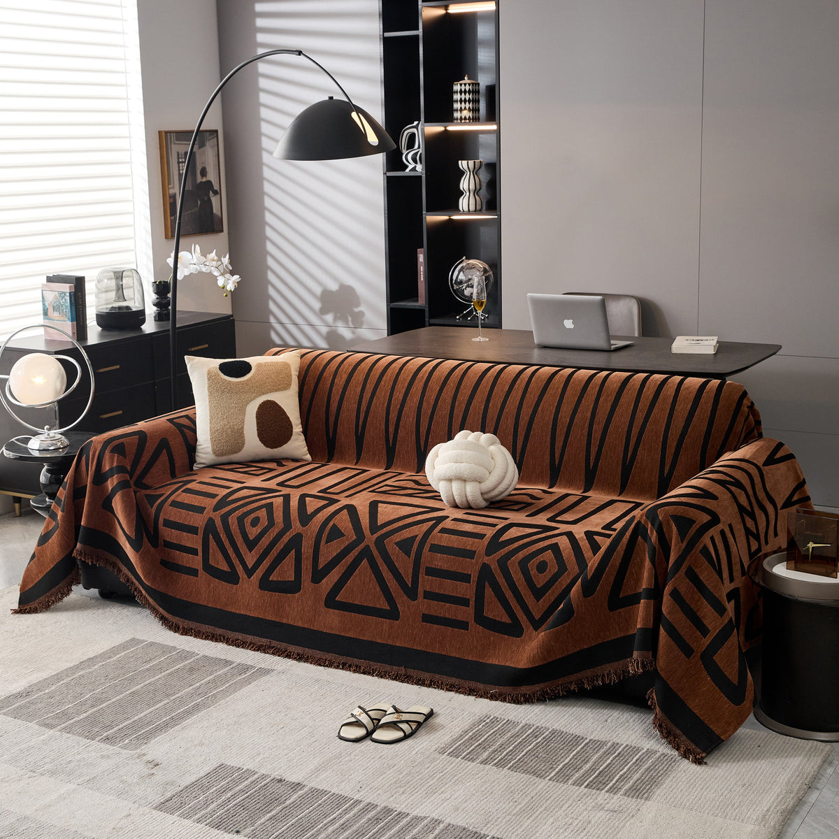 Boho Chenille Sofa Throw Covers Sectional Sofa Couch Cover Sofa Protector Covers, photo 20 of 40