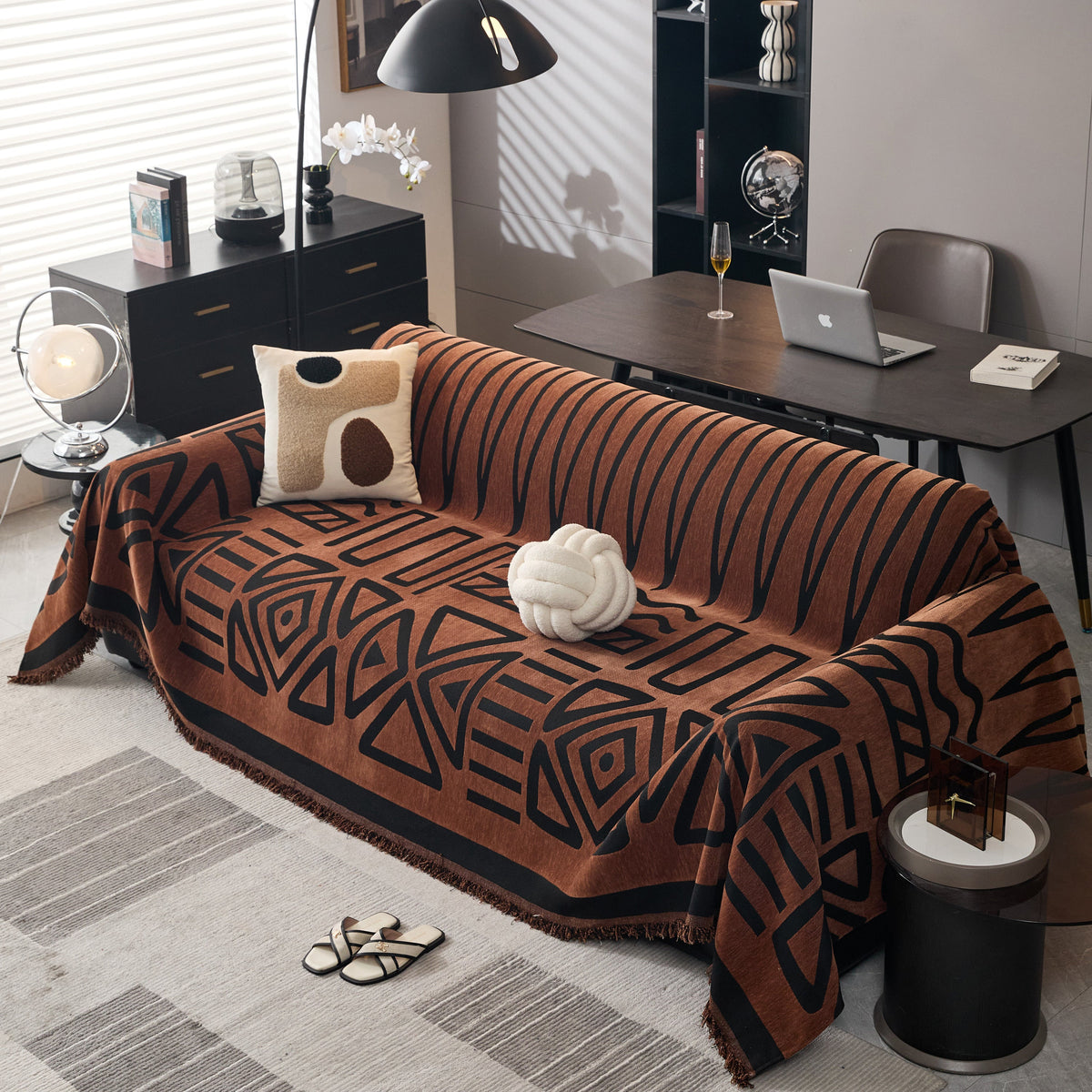 Boho Chenille Sofa Throw Covers Sectional Sofa Couch Cover Sofa Protector Covers, photo 18 of 40