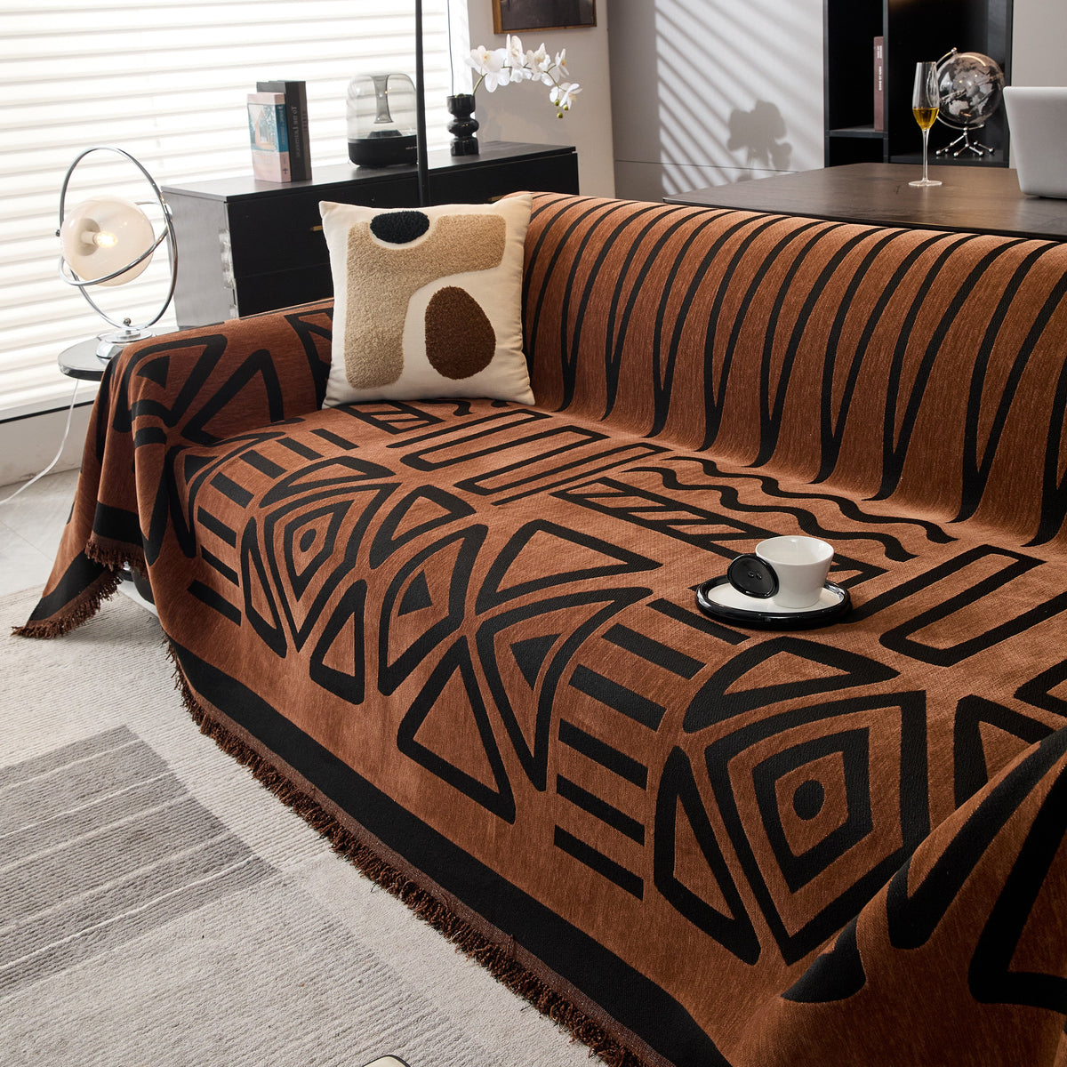 Boho Chenille Sofa Throw Covers Sectional Sofa Couch Cover Sofa Protector Covers, photo 17 of 40