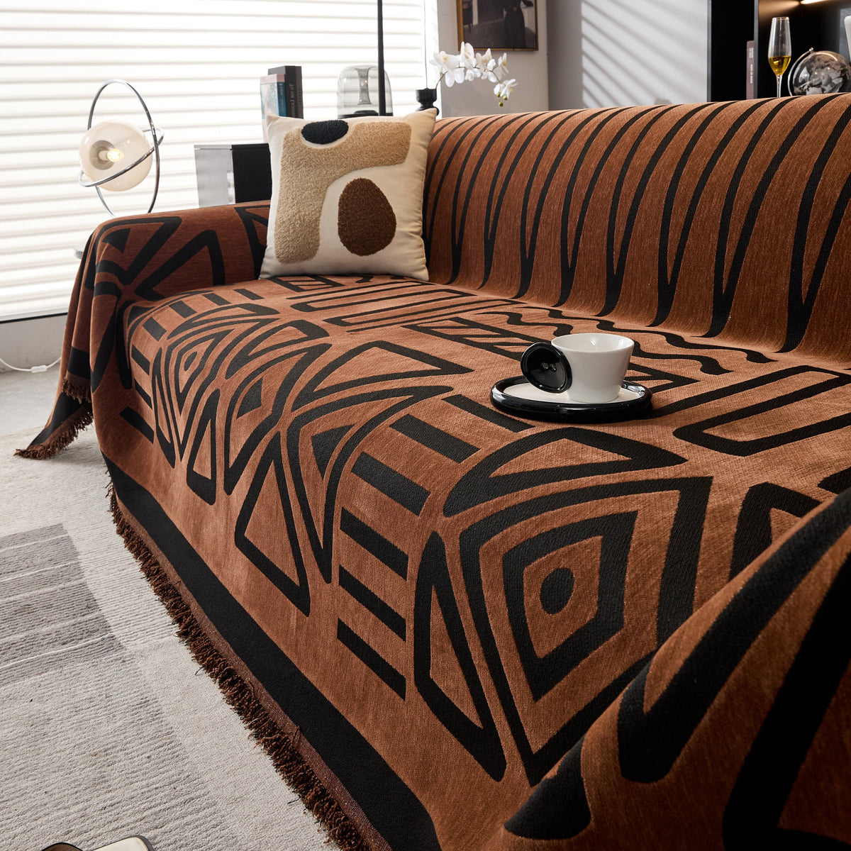 Boho Chenille Sofa Throw Covers Sectional Sofa Couch Cover Sofa Protector Covers, photo 16 of 40