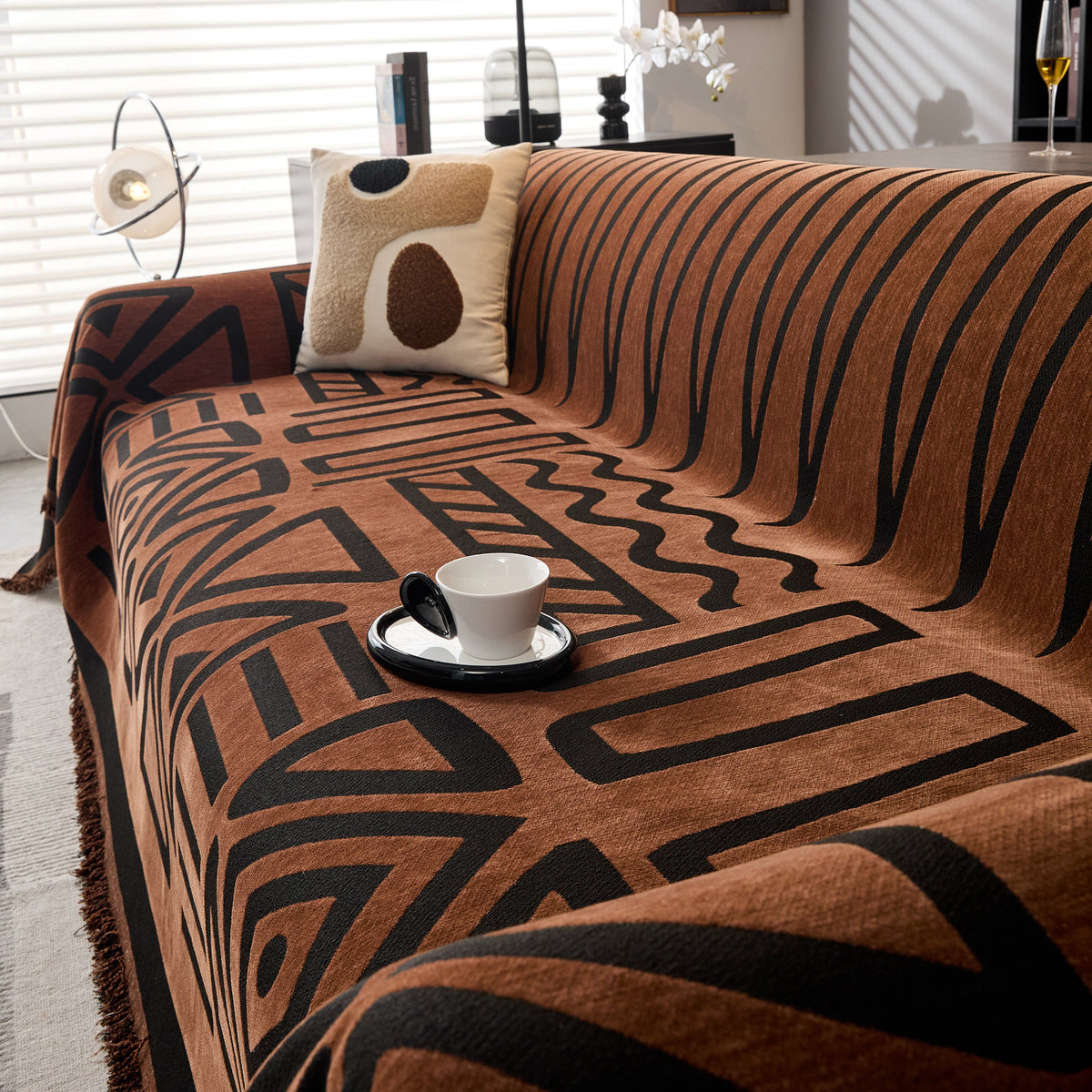 Boho Chenille Sofa Throw Covers Sectional Sofa Couch Cover Sofa Protector Covers, photo 7 of 40