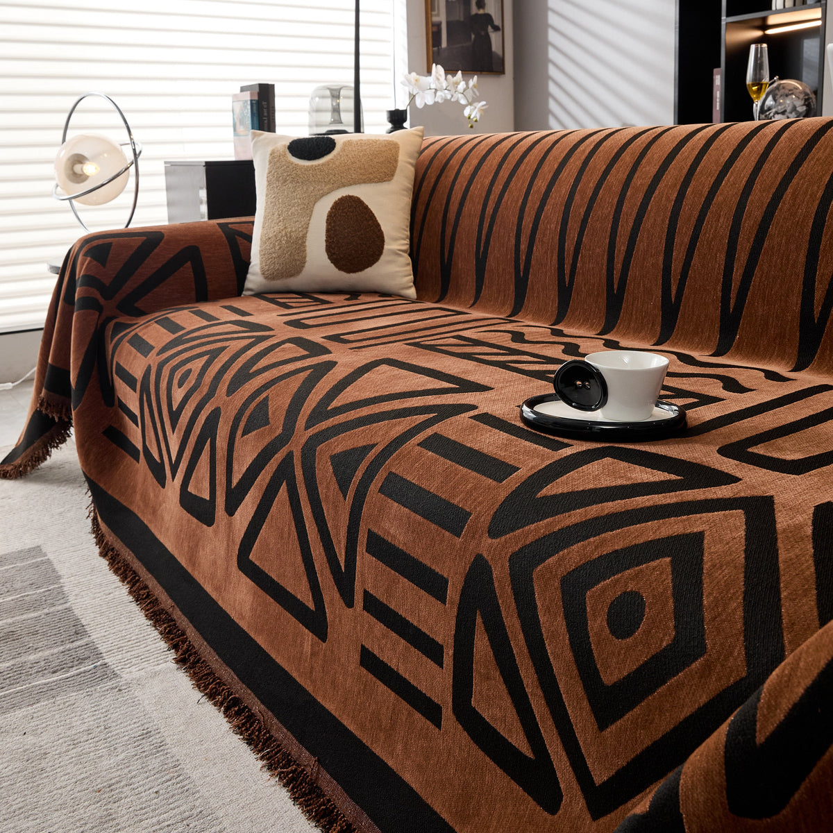 Boho Chenille Sofa Throw Covers Sectional Sofa Couch Cover Sofa Protector Covers, photo 8 of 40