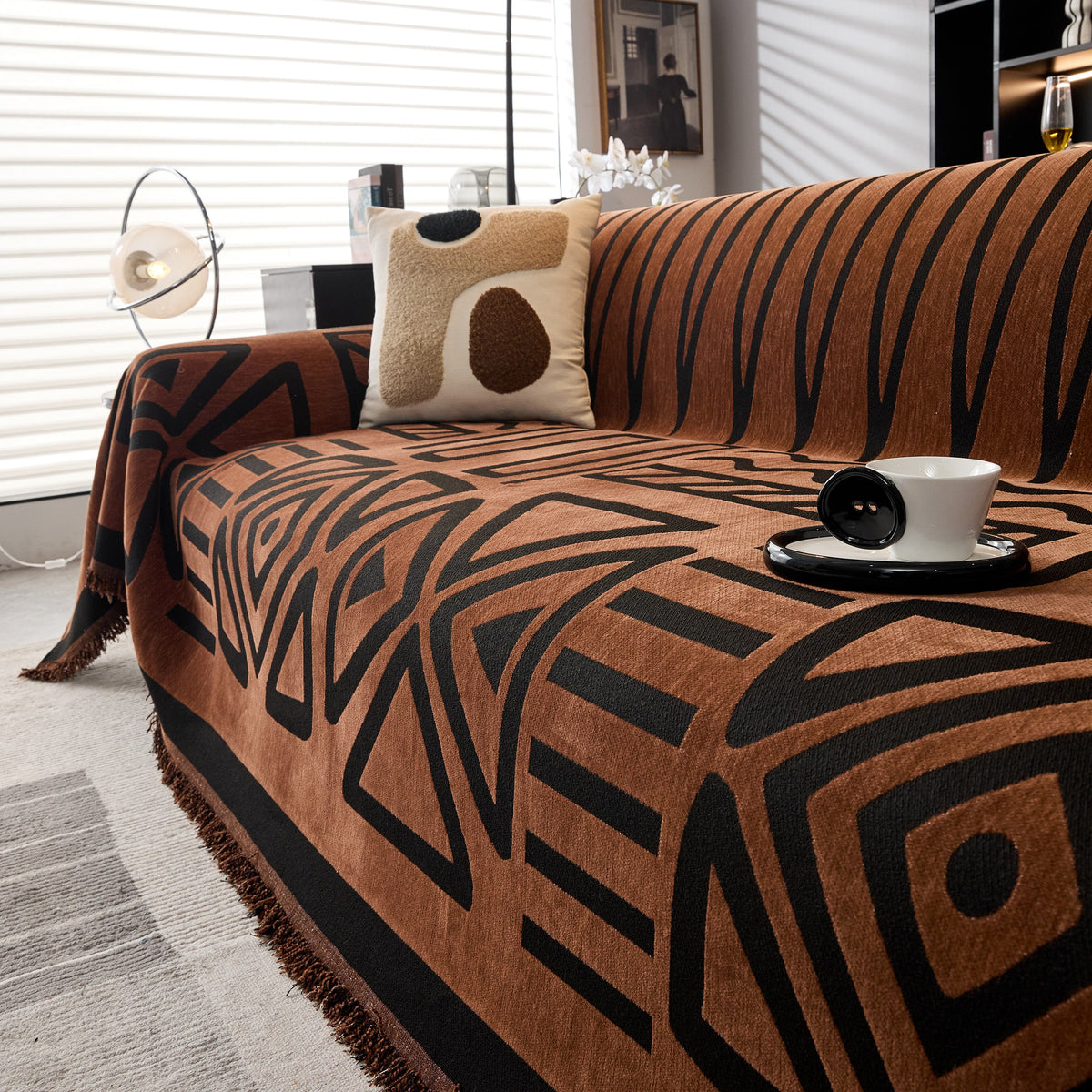 Boho Chenille Sofa Throw Covers Sectional Sofa Couch Cover Sofa Protector Covers, photo 14 of 40