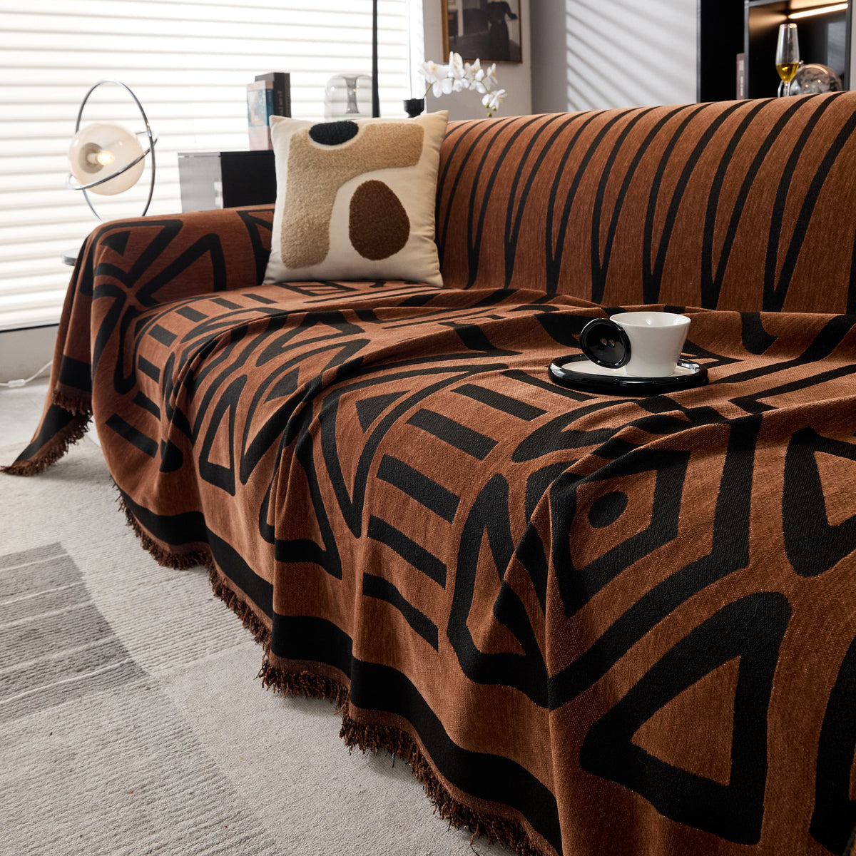 Boho Chenille Sofa Throw Covers Sectional Sofa Couch Cover Sofa Protector Covers, photo 13 of 40