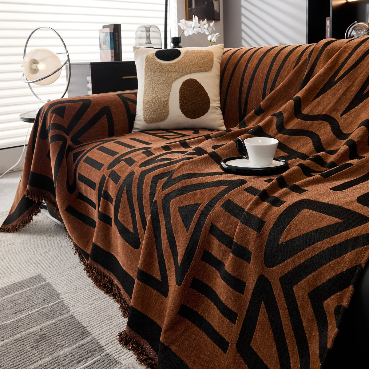 Boho Chenille Sofa Throw Covers Sectional Sofa Couch Cover Sofa Protector Covers, photo 15 of 40
