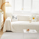 Thick Plush Jacquard Velvet Throw Blanket on Sofa, Sofa Slipcovers and Sectional Sofa Covers