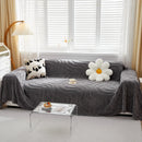 Thick Plush Jacquard Velvet Throw Blanket on Sofa, Sofa Slipcovers and Sectional Sofa Covers by Slipcover KAS™