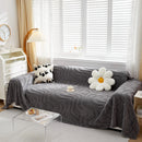 Thick Plush Jacquard Velvet Throw Blanket on Sofa, Sofa Slipcovers and Sectional Sofa Covers by Slipcover KAS™