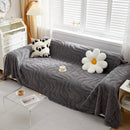 Thick Plush Jacquard Velvet Throw Blanket on Sofa, Sofa Slipcovers and Sectional Sofa Covers by Slipcover KAS™