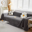 Thick Plush Jacquard Velvet Throw Blanket on Sofa, Sofa Slipcovers and Sectional Sofa Covers by Slipcover KAS™