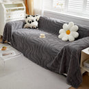 Thick Plush Jacquard Velvet Throw Blanket on Sofa, Sofa Slipcovers and Sectional Sofa Covers by Slipcover KAS™
