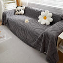 Thick Plush Jacquard Velvet Throw Blanket on Sofa, Sofa Slipcovers and Sectional Sofa Covers by Slipcover KAS™