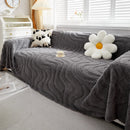 Thick Plush Jacquard Velvet Throw Blanket on Sofa, Sofa Slipcovers and Sectional Sofa Covers by Slipcover KAS™