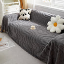 Thick Plush Jacquard Velvet Throw Blanket on Sofa, Sofa Slipcovers and Sectional Sofa Covers by Slipcover KAS™