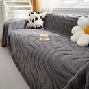 Thick Plush Jacquard Velvet Throw Blanket on Sofa, Sofa Slipcovers and Sectional Sofa Covers by Slipcover KAS™