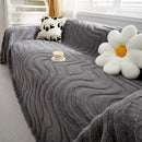 Thick Plush Jacquard Velvet Throw Blanket on Sofa, Sofa Slipcovers and Sectional Sofa Covers by Slipcover KAS™