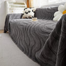 Thick Plush Jacquard Velvet Throw Blanket on Sofa, Sofa Slipcovers and Sectional Sofa Covers by Slipcover KAS™