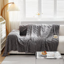 Thick Plush Jacquard Velvet Throw Blanket on Sofa, Sofa Slipcovers and Sectional Sofa Covers by Slipcover KAS™