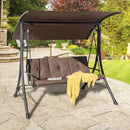 3-Seat Outdoor Porch Swing with Adjustable Canopy and Padded Cushions by LJGDeals
