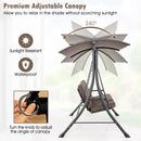3-Seat Outdoor Porch Swing with Adjustable Canopy and Padded Cushions by LJGDeals