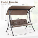 3-Seat Outdoor Porch Swing with Adjustable Canopy and Padded Cushions by LJGDeals