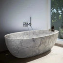 Statuario White Marble Hand-Carved Freestanding Bathtub Spa Luxury Design 32x68x20