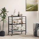 3-Tier Foldable Shelving Unit with Detachable Wheels and Adjustable Shelves by LJGDeals
