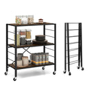 3-Tier Foldable Shelving Unit with Detachable Wheels and Adjustable Shelves by LJGDeals