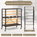 3-Tier Foldable Shelving Unit with Detachable Wheels and Adjustable Shelves by LJGDeals