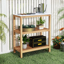 3-Tier Garden Potting Bench Table with Marble-Like Countertop by LJGDeals