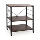 3-Tier Kitchen Baker's Rack Microwave Oven Storage Cart with Hooks by LJGDeals