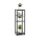 3-Tier Tall Metal Plant Stand Corner Plant Holder with Anti-tipping Device-Black & Gray by DirectDeals